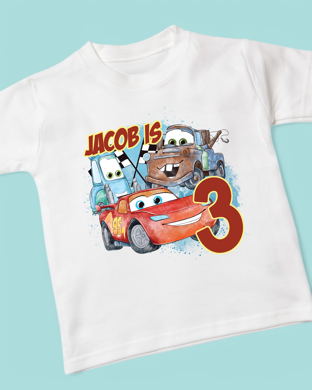 Cars Birthday T-shirt, Personalised Birthday T-Shirt