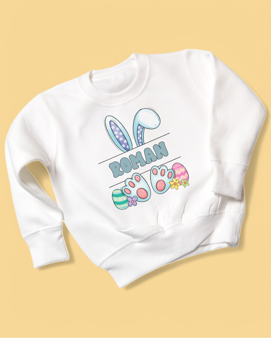 Blue Easter Name Pastel Sweatshirt