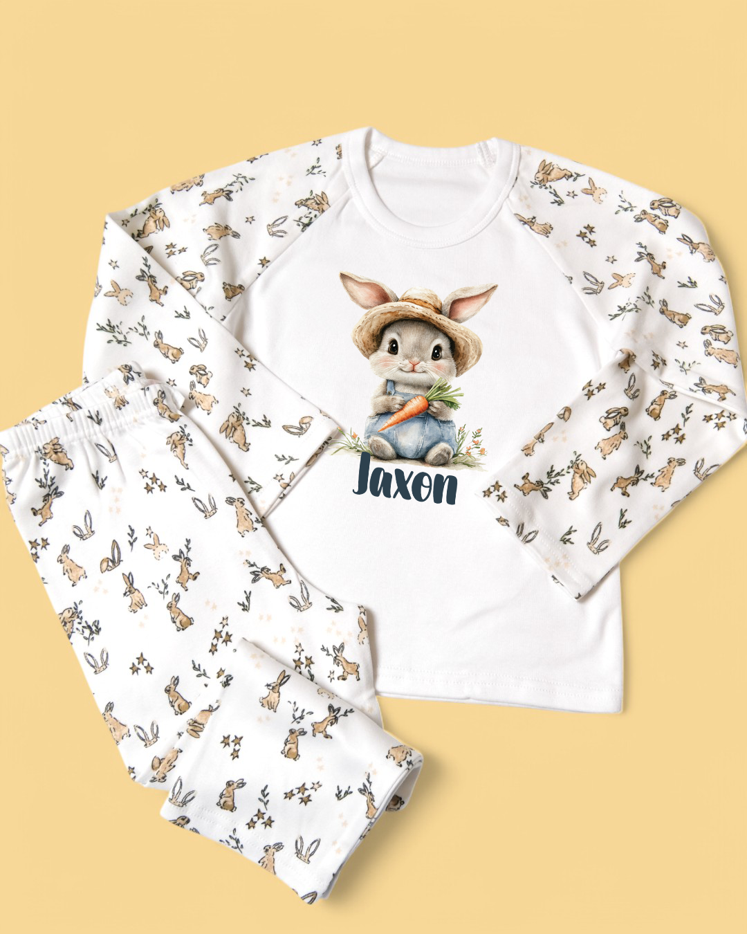 Bunny Carrot Name Personalised Easter Bunny Pyjamas