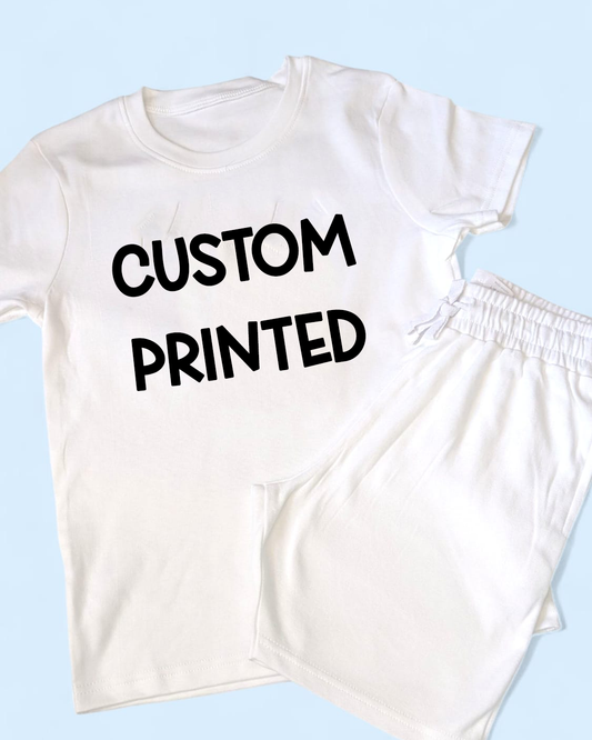 Custom Printed Personalised Cotton Shorts & T-Shirt Set