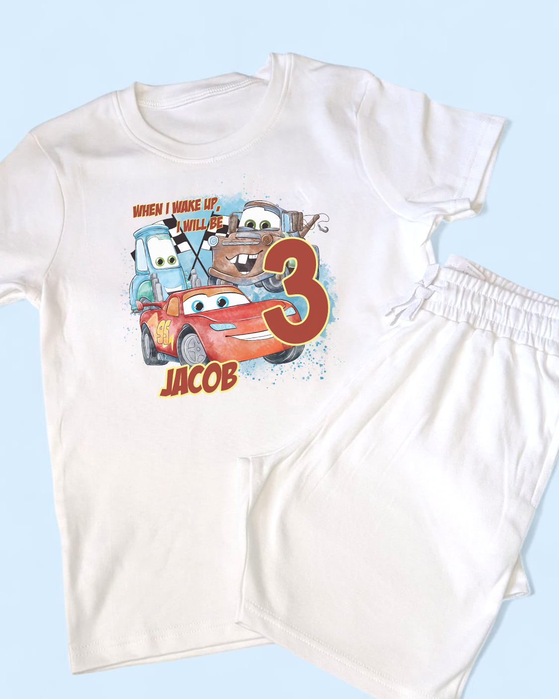 Custom Printed Personalised Cotton Shorts & T-Shirt Set