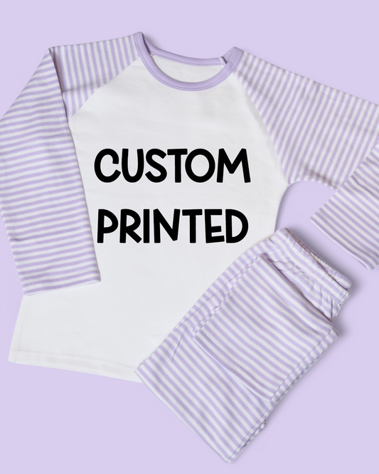 Custom Printed Personalised Stripe Pyjamas Pjs
