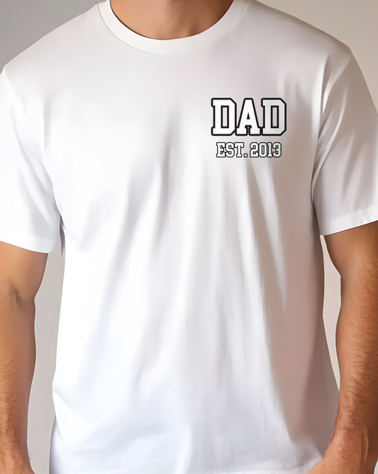 Dad Est Personalised Father's Day Adults Printed T-Shirt