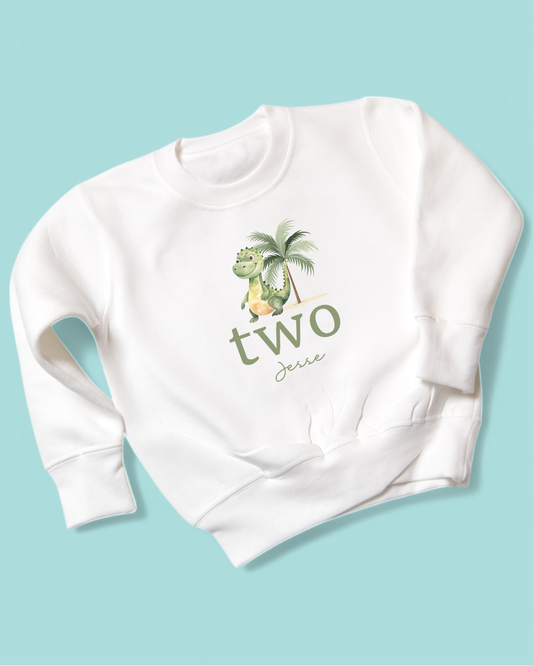 Dino Tree Age Pastel Birthday Sweatshirt