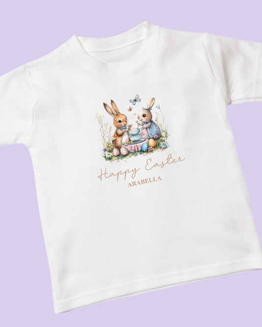 Easter Tea Party Personalised Easter Cotton T-Shirt
