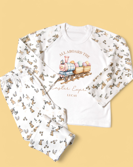 Easter Express Train Bunny Name Personalised Easter Bunny Pyjamas