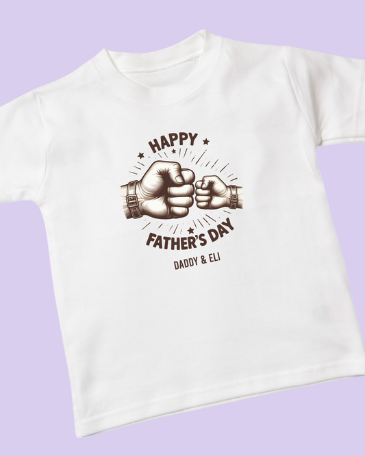 Father's Day Fist Bump Personalised Cotton T-Shirt