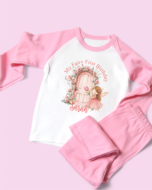 My Fairy First Birthday Personalised Pink Pyjamas