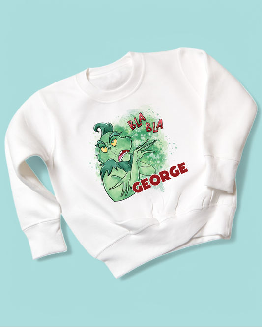 Grinch Christmas Personalised Kids Christmas Jumper