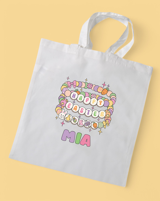 Happy Easter Bracelets Personalised Easter Basket Tote Bag