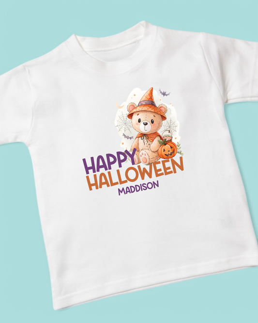 Happy Halloween Witch Personalised Cotton T-Shirt