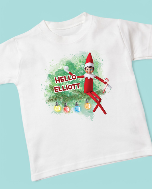 Elf on the Shelf Personalised Kids Christmas T-Shirt