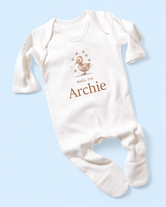 Hello World Duck Personalised Rompersuit