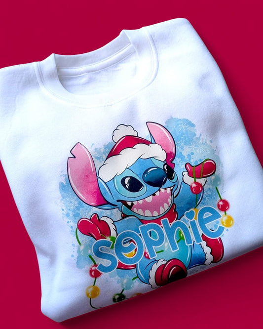 Stitch Personalised Matching Family Christmas Jumpers