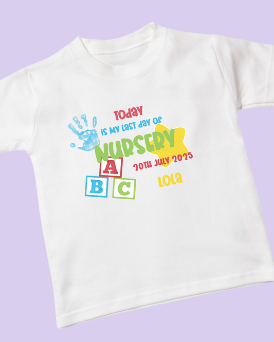 Last Day Of Nursery Personalised Cotton T-Shirt