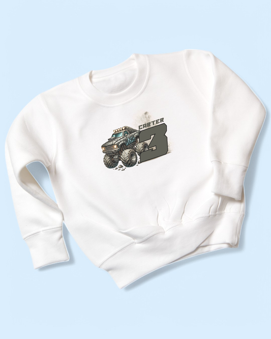 Monster Truck Age Pastel Birthday Sweatshirt