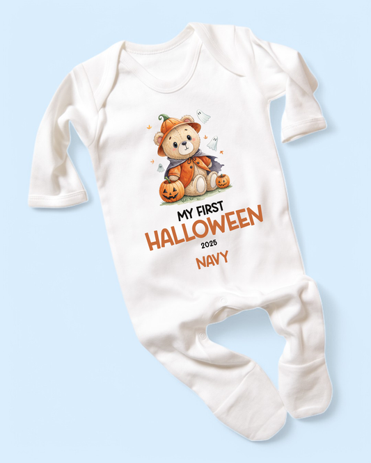 My First Halloween Teddy Personalised Rompersuit