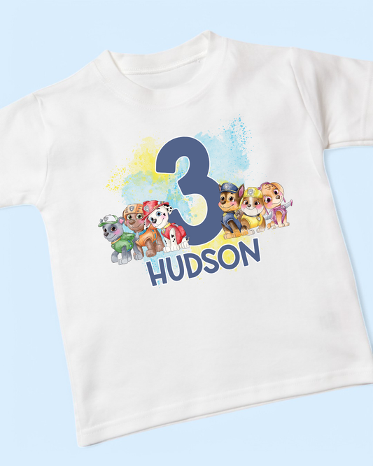 Paw Patrol Team Birthday Personalised Cotton T-Shirt