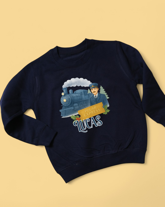 Polar Express Conductor Personalised Matching Family Christmas Jumpers