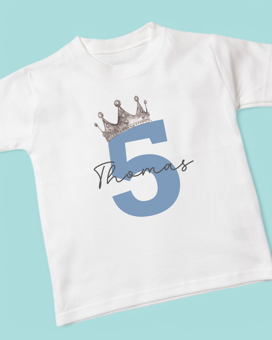 Prince Name Age Birthday Personalised Cotton T-Shirt