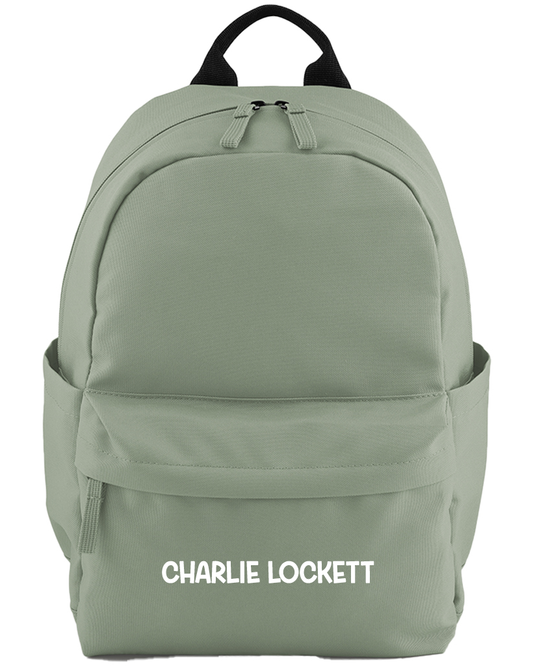 Simple Name Pocket Printed Personalised Recycled Mini Backpack