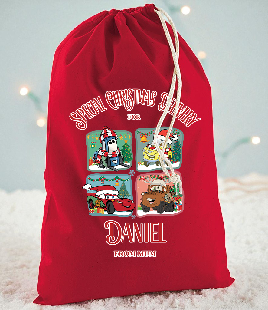 Special Christmas Delivery Cars Squares Christmas Sack