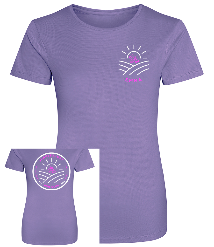 Shaftesbury Run Club Printed Adults LADIES FIT Neotric SPF Cool T-Shirt