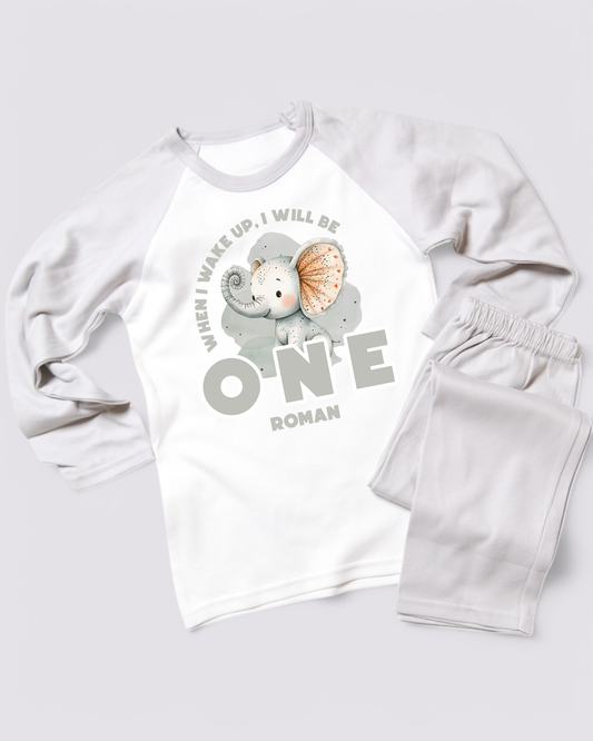 When I Wake Up Elephant Birthday PJS, Kids Birthday Pyjamas