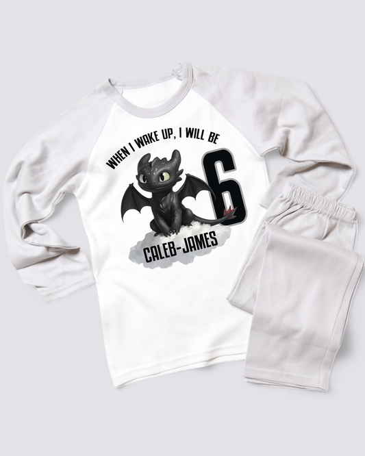 When I Wake Up How To Train Your Dragon Birthday PJS, HTTYD Kids Birthday Pyjamas