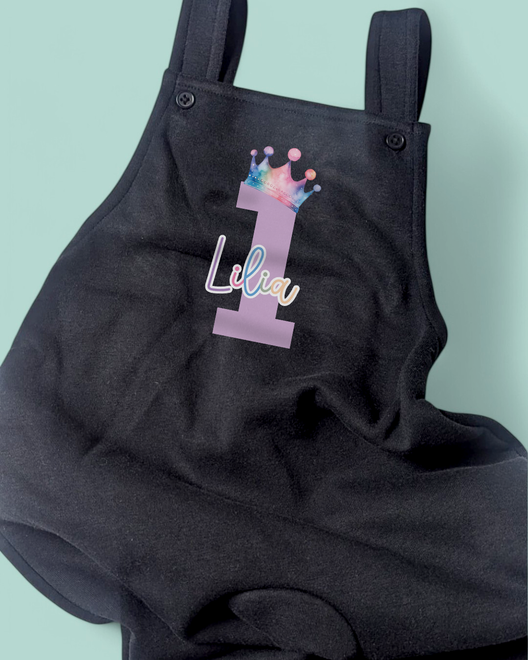 Princess Crown Birthday Age Personalised Overalls
