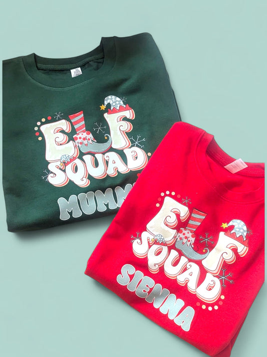 Elf Squad Personalised Kids Christmas Sweatshirt