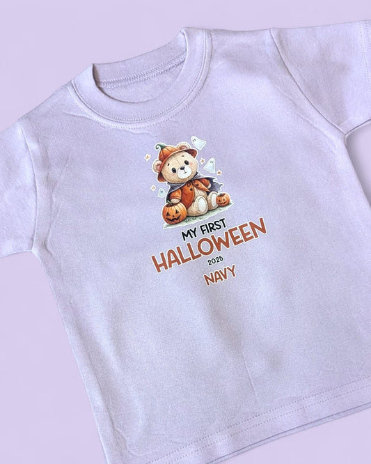 My First Halloween Teddy Personalised Cotton T-Shirt