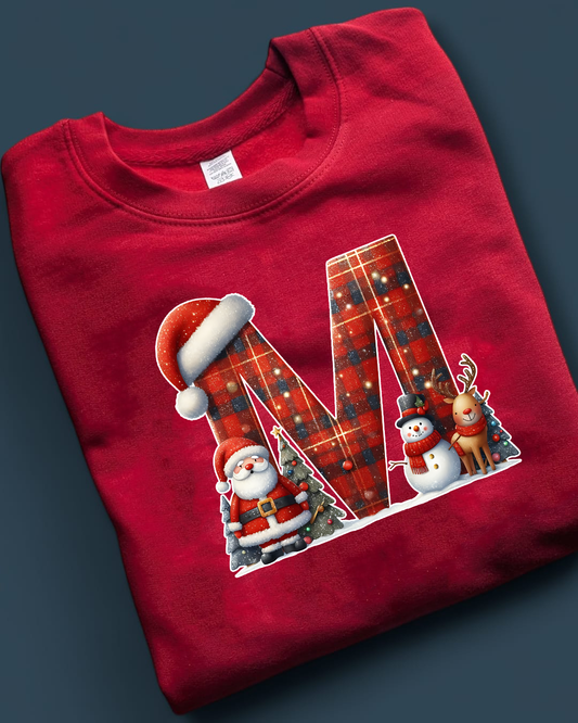 Santa Initial Personalised Matching Christmas Jumpers