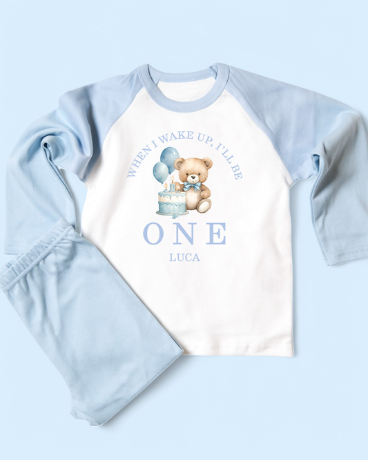 When I Wake Up Blue Bear Birthday Blue Pyjamas