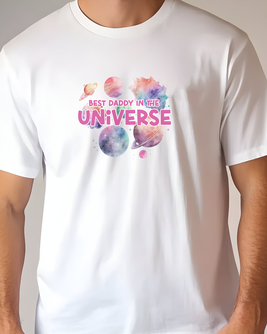 Best Dad In The Universe Father's Day Adults Printed T-Shirt