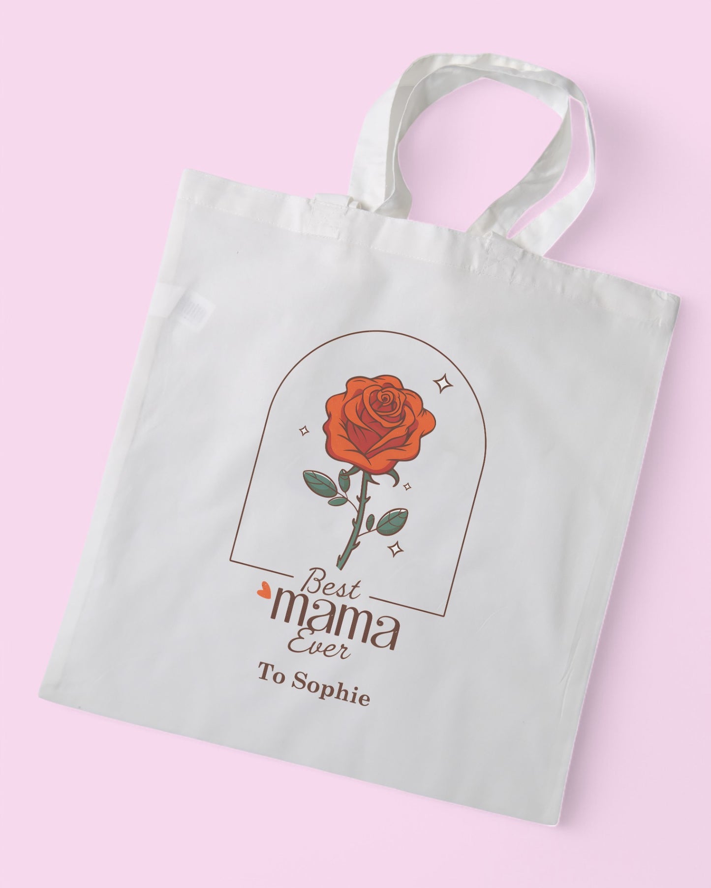 Best Mama Ever Rose Personalised Mother's Day Tote Bag