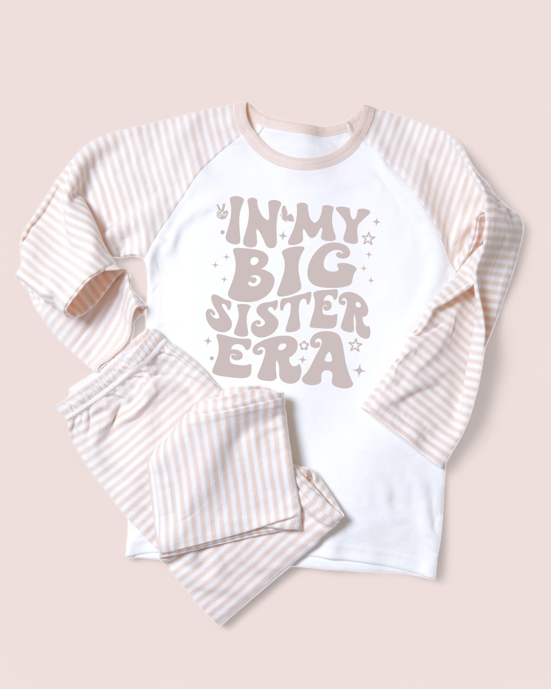 In My Big Sister Era Natural Stripe Pyjamas