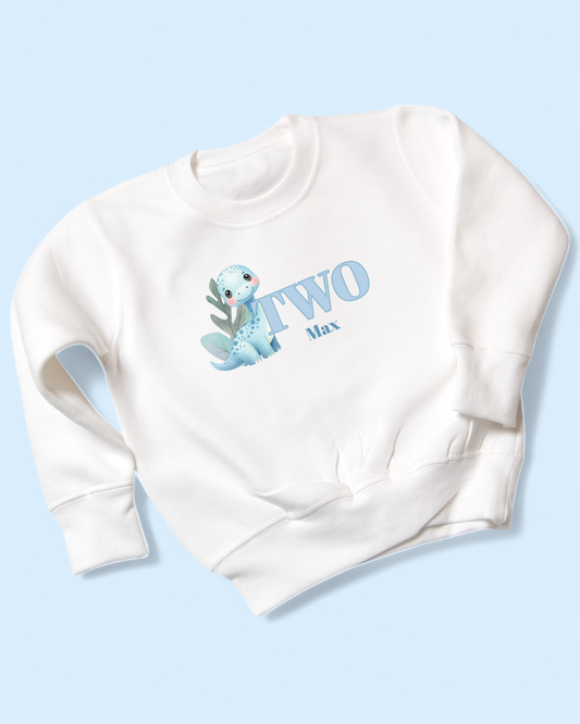 Blue Dino Age Pastel Birthday Sweatshirt