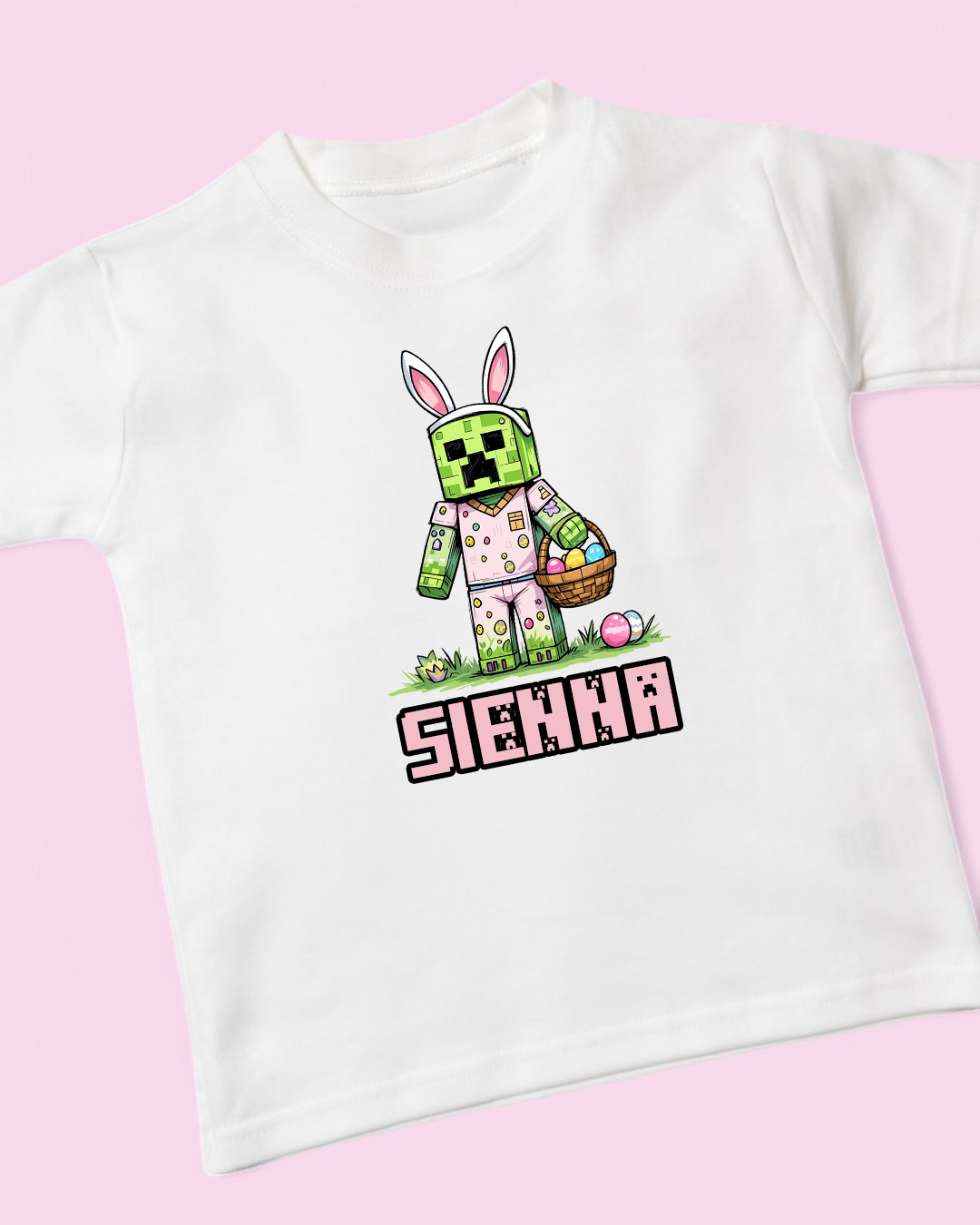 Minecraft Easter Bunny Cotton Older Kids T-Shirt
