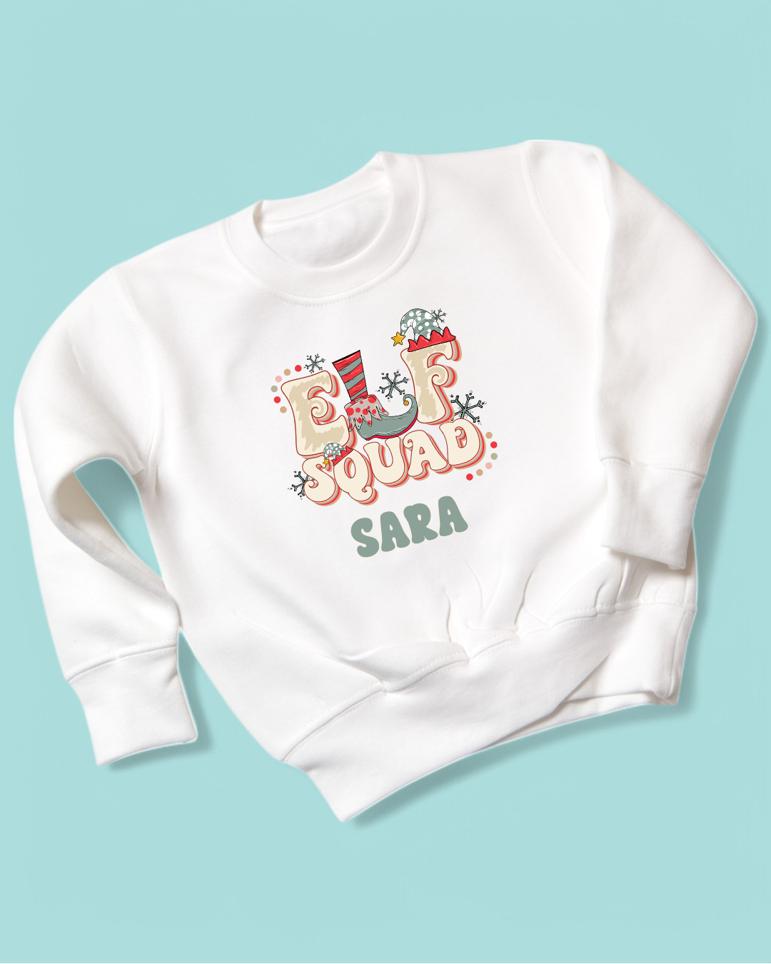 Elf Squad Personalised Kids Christmas Sweatshirt