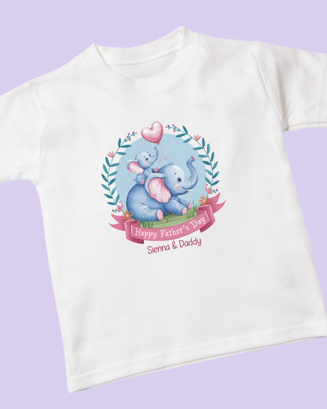 Elephants Father's Day Personalised Cotton T-Shirt