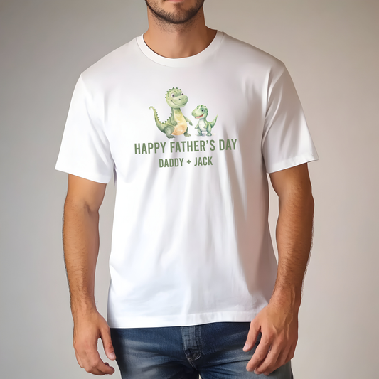 Happy Father's Day Dino Adults Printed T-Shirt