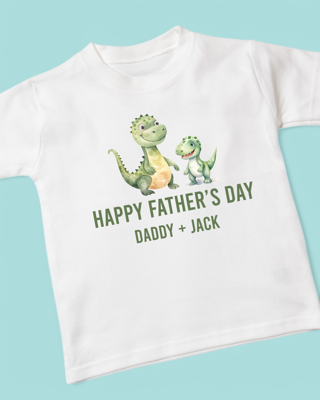 Happy Father's Day Dino Personalised Cotton T-Shirt