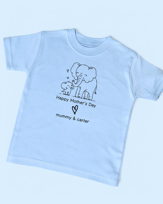 Happy Mother's Day Elephant Personalised Cotton T-Shirt