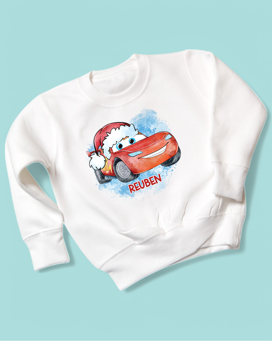 Cars Lightning Mcqueen Personalised Matching Family Christmas Jumpers