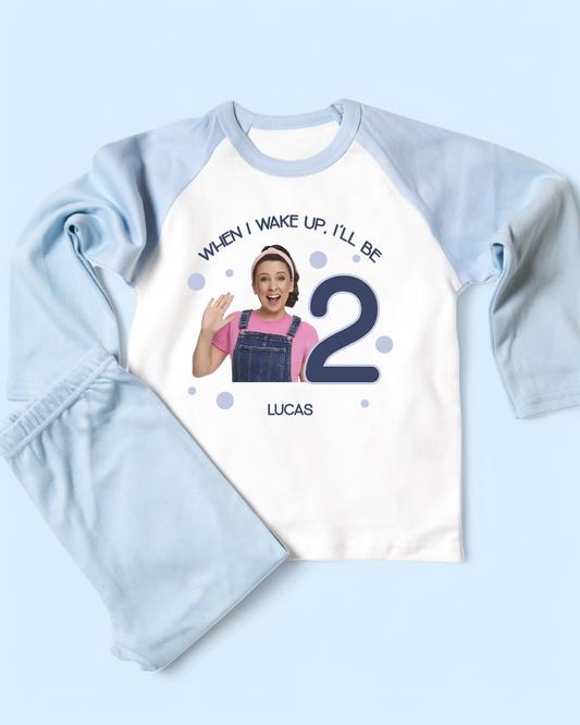 When I Wake Up Ms Rachel Birthday Blue Pyjamas