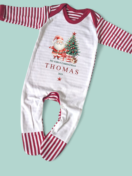 My First Christmas Santa Personalised Christmas Rompersuit
