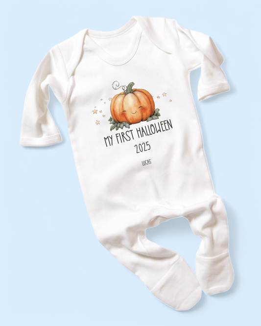 My First Halloween Pumpkin Personalised Rompersuit