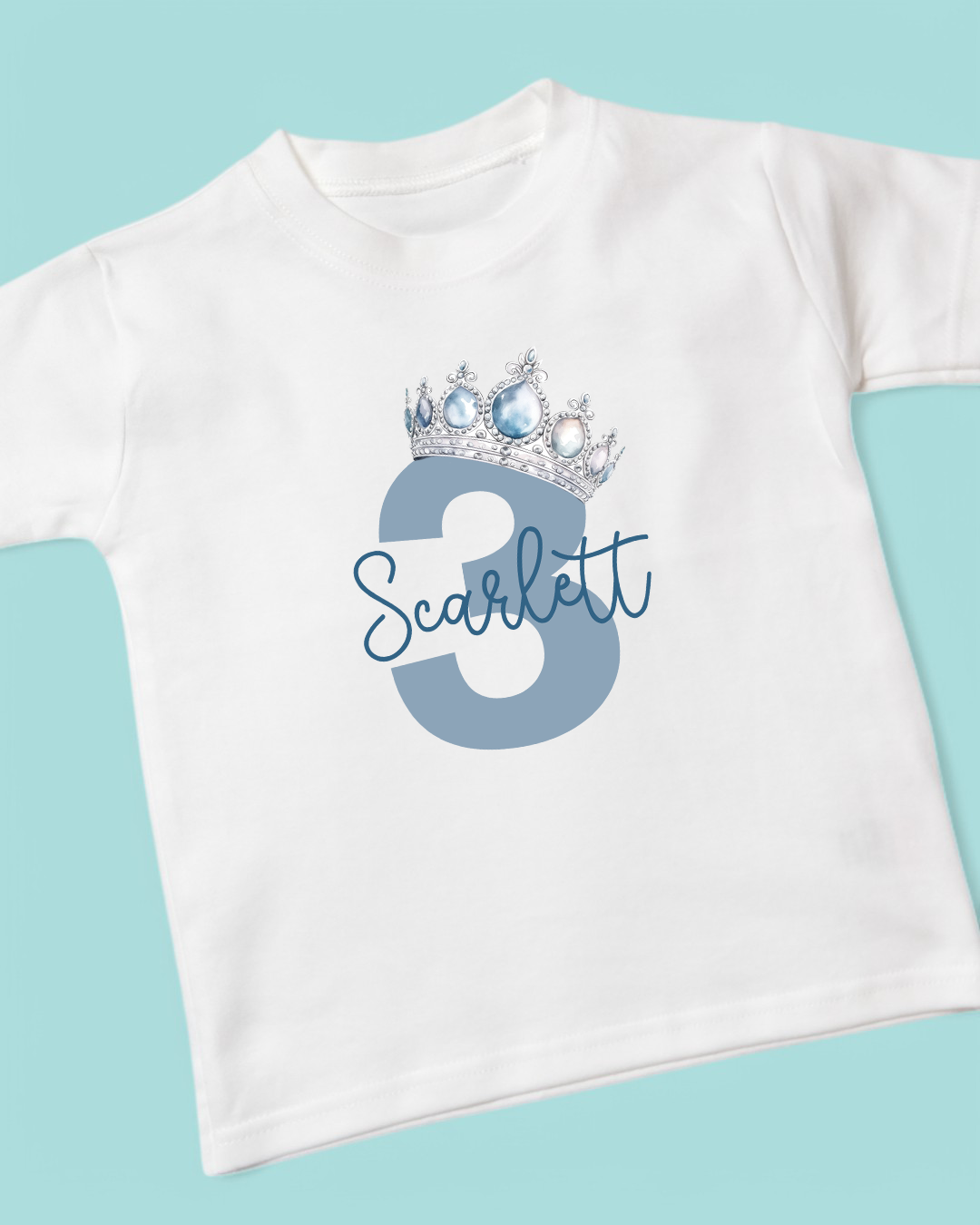 Princess Name Age Birthday Personalised Cotton T-Shirt