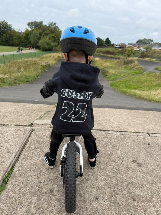Motocross Race Name Number Printed Kids Hoodie
